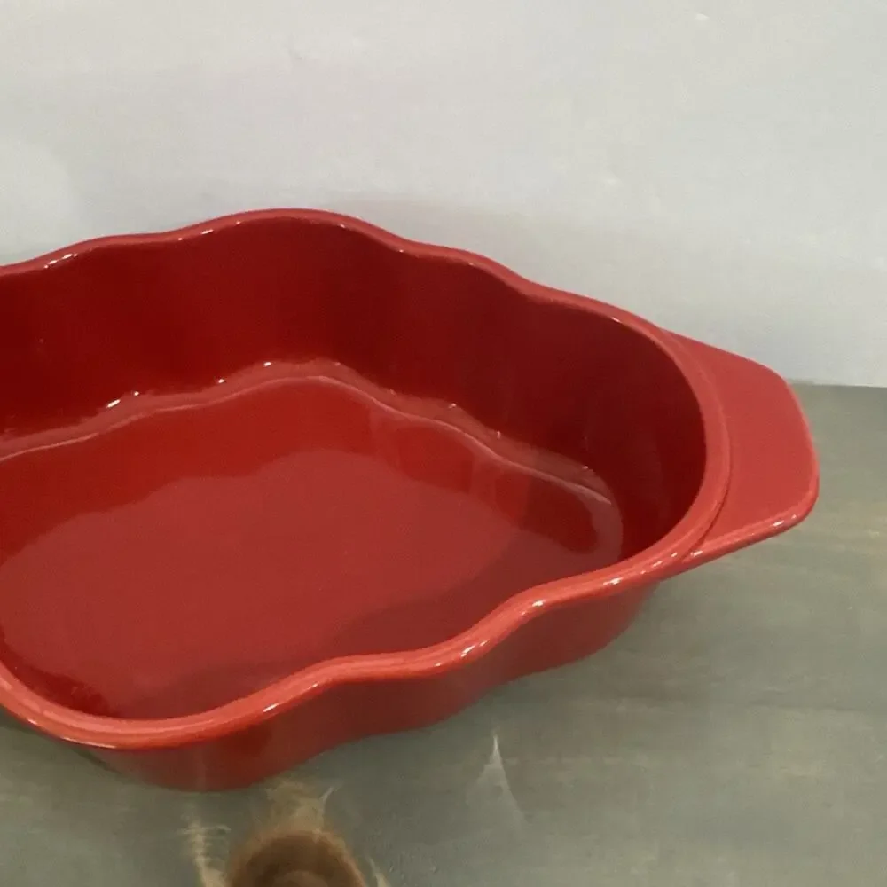 Chantal Red Talavera 2 Quart 93-TVC19-6 Bake Freeze Serve Stoneware 11” 2007